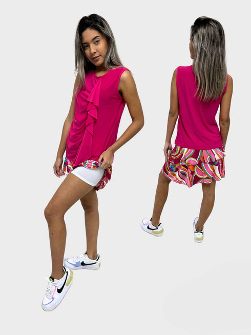 3 Tier PRINTED SKORT with the Ruffle in the center - SH001